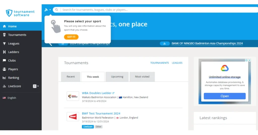 TournamentSoftware.com